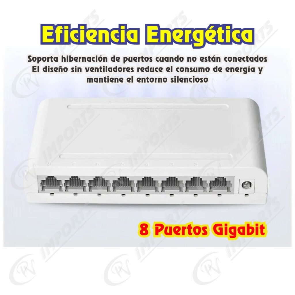 Switch Gigabit de 8 Puertos 10/10/1000 Compacto y Robusto – PV Imports