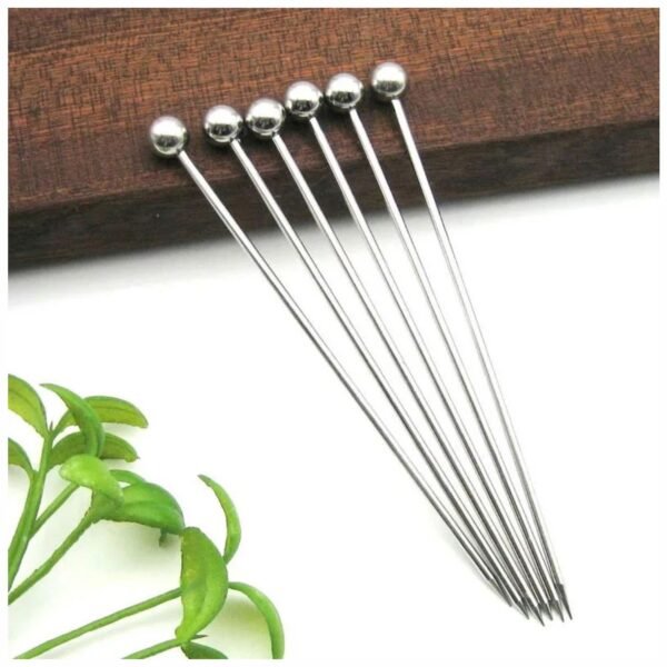 Juego 6 Palitos Pinchos para Coctel o Aperitivos Hechos de Acero Inoxidable
