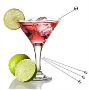 Juego 6 Palitos Pinchos para Coctel o Aperitivos Hechos de Acero Inoxidable