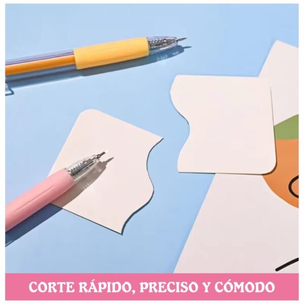 CORTADORA_LAPICERO_CUCHILLA_8 Cutter Lapicero Retráctil de Precisión + 4 Repuestos Cuchilla para Manualidades