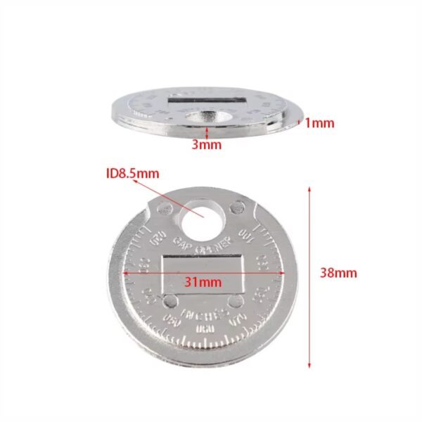 HERRAMIENTA CALIBRADOR DE BUJIAS TIPO MONEDA DE ACERO