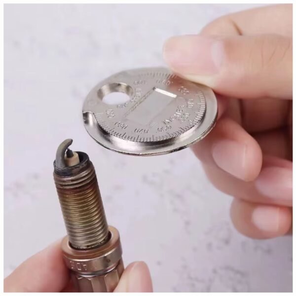 HERRAMIENTA CALIBRADOR DE BUJIAS TIPO MONEDA DE ACERO