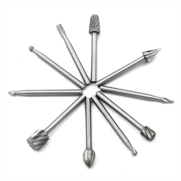 Set 10 Fresas Limas Brocas Rotativas Tallado Pulido Compatible con Dremel Taladro