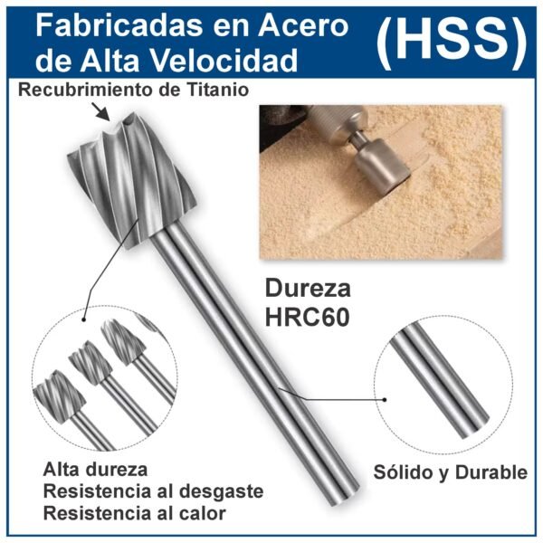 Set 10 Fresas Limas Brocas Rotativas Tallado Pulido Compatible con Dremel Taladro