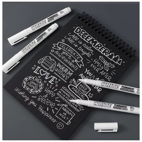 Pack 2 Marcador Rotulador Blanco Impermeable Multisuperficie Permanente
