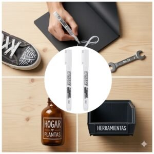 Pack 2 Marcador Rotulador Blanco Impermeable Multisuperficie Permanente