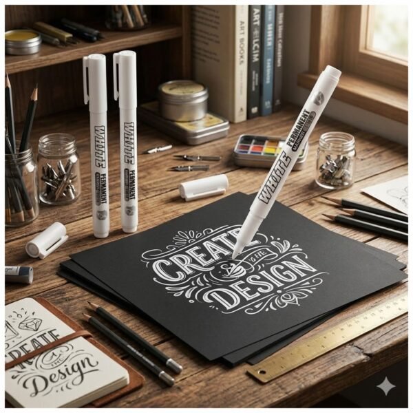 Pack 2 Marcador Rotulador Blanco Impermeable Multisuperficie Permanente