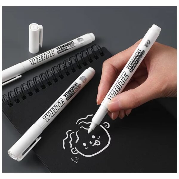 Pack 2 Marcador Rotulador Blanco Impermeable Multisuperficie Permanente