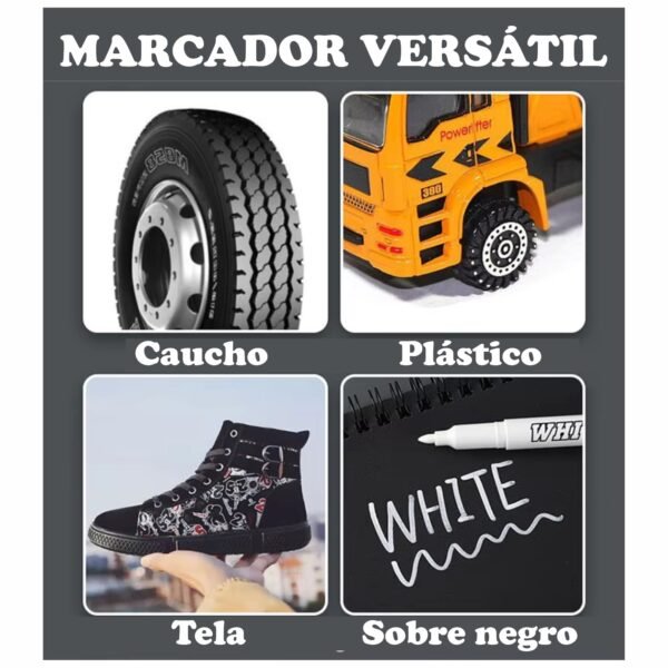 Pack 2 Marcador Rotulador Blanco Impermeable Multisuperficie Permanente