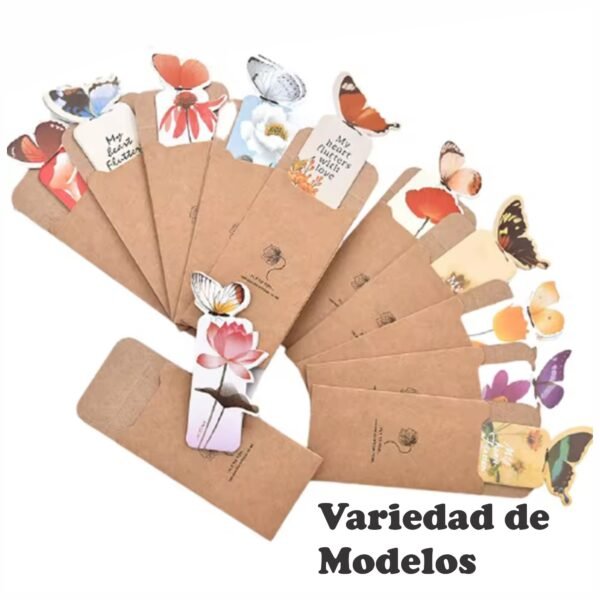 Pack 3 Separador de Libros Marcador de Página - Mariposa 3D - Artístico realista