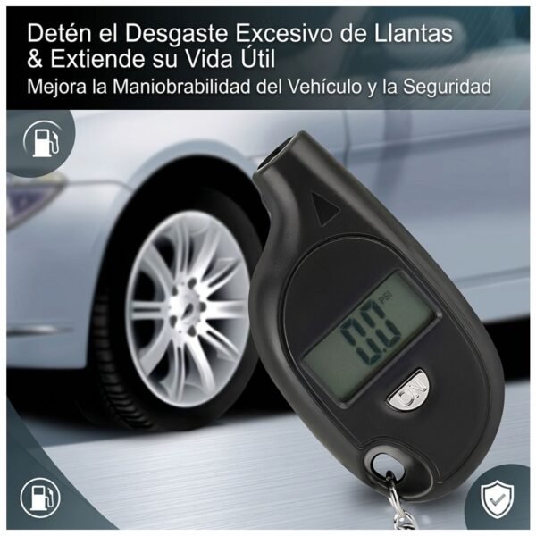MEDIDOR_PRESION_LLANTAS_7 Medidor de Presión Digital Para Llantas 3-150 PSI Tipo Llavero