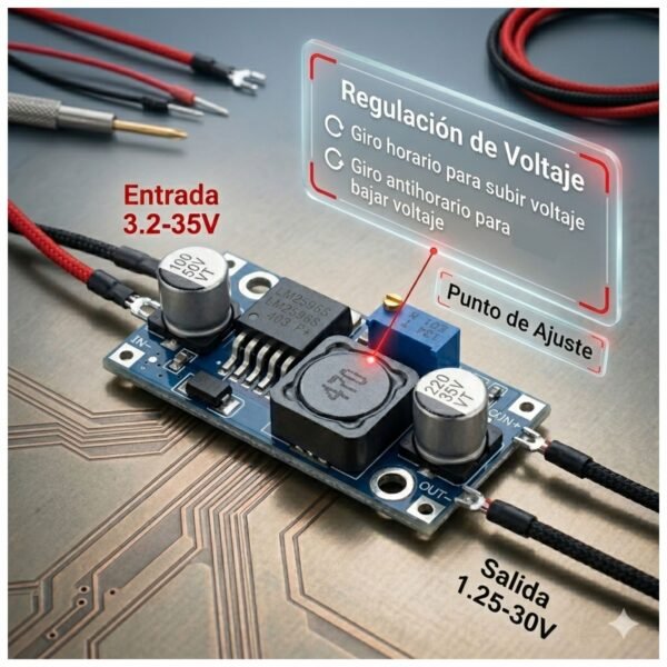 Modulo Reductor Voltaje LM2596S 3.2V-35V a 1.25V-30V 3A Step-Down DC-DC