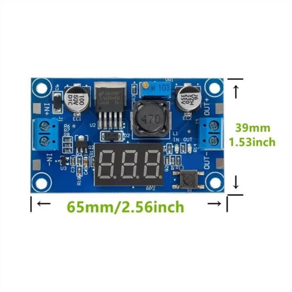 MODULO_LM2596S_VOLTIMETRO_REDUCTOR_VOLTAJE_6 Modulo Reductor Voltaje LM2596 con voltímetro 3.2V-35V a 1.25V-30V 3A Step-Down DC-DC