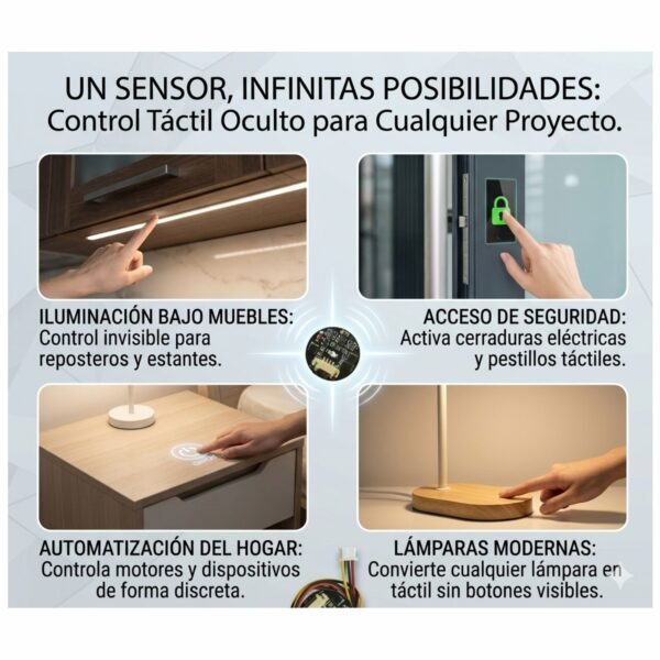 SENSOR_TACTIL_4 Módulo Interruptor Sensor Táctil 3v-30v 2.5a Alta Potencia