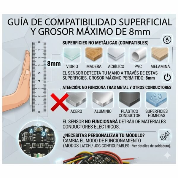 SENSOR_TACTIL_6 Módulo Interruptor Sensor Táctil 3v-30v 2.5a Alta Potencia