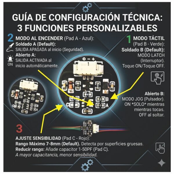 SENSOR_TACTIL_7 Módulo Interruptor Sensor Táctil 3v-30v 2.5a Alta Potencia