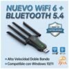 Adaptador USB Wifi6 Dual Band+ Bluetooth 5.4 con 4 Antenas Alta ganancia y velocidad - 2 en 1 - AX900