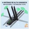 Adaptador USB Wifi6 Dual Band+ Bluetooth 5.4 con 4 Antenas Alta ganancia y velocidad - 2 en 1 - AX900