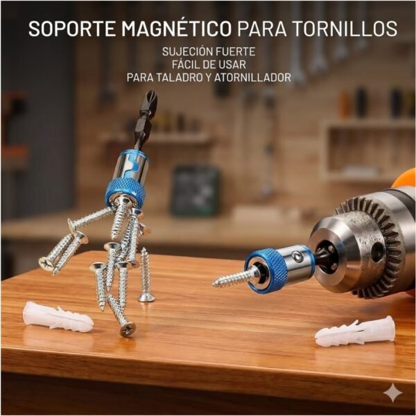 Pack 2 Anillos Magnéticos Universales para Desarmador Destornillador Taladro 1/4