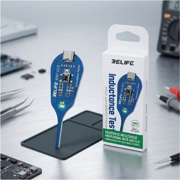 TESTEADOR_INDUCTANCIA_RELIFE_1 Probador de Inductancia RELIFE XA5 V2.0 Detector de Fallas USB-C Profesional