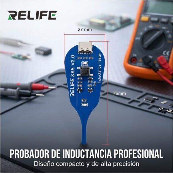TESTEADOR_INDUCTANCIA_RELIFE_2 Probador de Inductancia RELIFE XA5 V2.0 Detector de Fallas USB-C Profesional