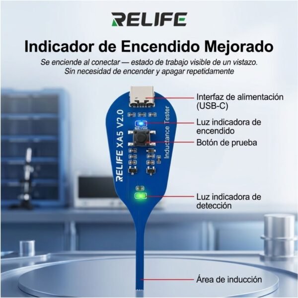 TESTEADOR_INDUCTANCIA_RELIFE_3 Probador de Inductancia RELIFE XA5 V2.0 Detector de Fallas USB-C Profesional